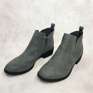 Sun + Stone Womens - 6.5, 9.5 - Gray Cadee Faux Leather Zipper Ankle Boots Shoes
